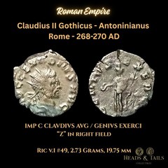ROMAN EMPIRE – CLAUDIUS II (268-270 AD – ANTONINIANUS, ROME RIC V.1 #49