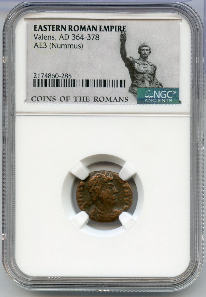 Valens 364-378 Eastern Roman Empire AE3 Nummus NGC Ancient Certified Coin JR192