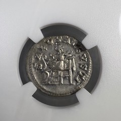 Roman Empire – Maximinus I, AD 235-238 – AR Denarius – NGC MS – Salus Seated