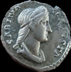 Sabina. Augusta, AD 128-136/7. AR Denarius Rome mint. Struck circa AD 133-135.