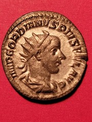 ROMAN EMPIRE GORDIAN III AR DOUBLE DENARIUS 240-243 ROME MINT UNC 3.4g RSC-41