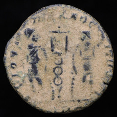 Roman Coin Constans AE Follis GLORIA EXERCITVS Uncertain mint 337-350 AD.