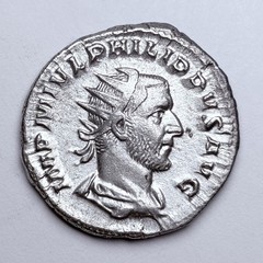 EMPIRE Philip I The Arab & Annona with Corn Ears Ancient Silver Roman Coin D1202