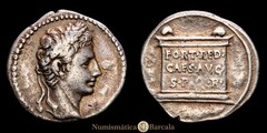 Augusto Denario (3,70 gramosg) 20-19 a.C. Colonia Patricia RIC-54a VF+