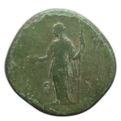 Roman Sestertius Faustina Elder Wife Emperor Antoninus 138-141 AD Plus Coin