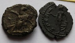 2 Roman Emperor Tetricus I, 271-274 AD coins, Two Bronze Ancient coins