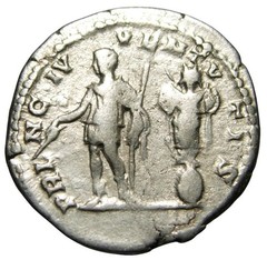 Geta AR Denarius (209-212 AD), PRINC IVVENTVTIS