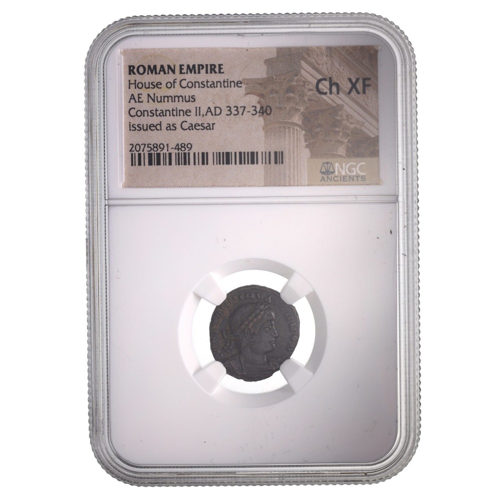 Roman AE of Constantine II (AD 316-340) NGC (CH-XF) W/ COA