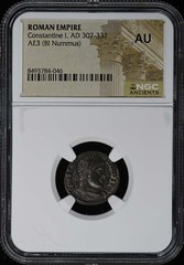 Constantine I, AD 307-337 ROMAN EMPIRE AE3 (BI Nummus) NGC AU