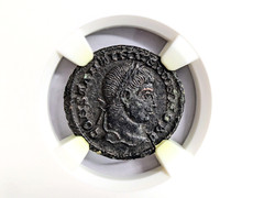 Constantine II Roman Empire Nummus NGC AU Camp Gate Castle Keep Ancient Caesar
