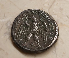 ELAGABALUS 219AD Antioch Eagle Large Authentic Ancient Silver Roman Coin