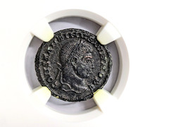 Constantine II Roman Empire Nummus NGC AU Camp Gate Castle Keep Ancient Caesar