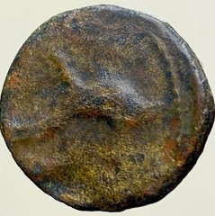 25BC Roman Bronze Coin Province Of Baetica Carteia Fortuna Cupid on Dolphin Rare