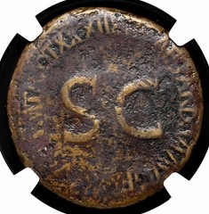 Livia, Wife of Augustus. AD 22-23. Æ Sestertius, under Tiberius, NGC G