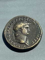 Rare Paduan Nero cast “sestertius” medal after Giovanni Cavino, harbor of Ostia