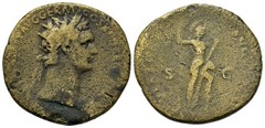 Roman Bronze Dupondius – 90-91 AD – Domitian – Virtus