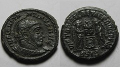 Constantine rare genuine ancient Roman coin 318 AD Victory shield Altar star