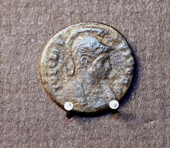 323 AD Roman Imperial Crispus, as Caesar, AE Follis; Trier Mint; Approx. Ch VG