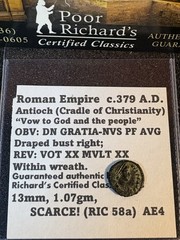 Theodosius 1 the Great 347-395 United Roman Empire in Christianity Scarce! CB201