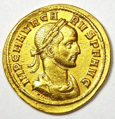 Carus AV Aureus Gold Roman Coin 282-283 AD – Good VF / XF – NGC Repaired Tag