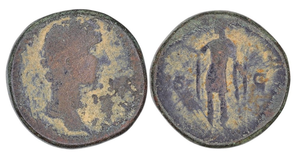 Roman Bronze Sestertius – Rome AD 145/7 – Antoninus Pius
