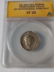 Silver Roman AR Antoninianus – Trebonianus Gallus (AD 250-251)#356
