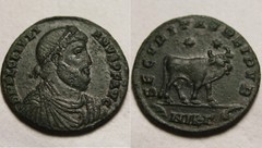 Rare Genuine Ancient Roman coin Julian II Apostate AE 1 361 Bull Stars Nicomedia