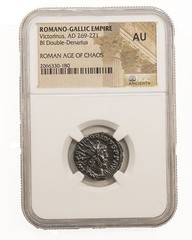 Roman AE Victorinus AD 269-271 NGC AU Certified Ancient Roman Coin Gallic Empire