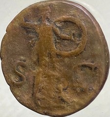 Roman Emperor Claudius Large Ancient Coin 41AD-50AD Minerva with Shield Genuine