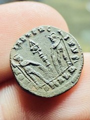 Constans AE Nummus Alexandria AD 337-340, GLORIA EXERCITVS, EGYPT, MAX AVG, XF+!