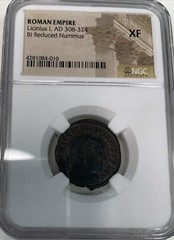 Roman Empire Licinius I BI Reduced Nummus AD 308-324 NGC XF