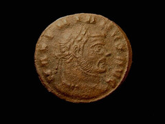MAXIMIANUS. 286-305 AD. 1/4 FOLLIS. Short legend. Siscia. GENIO POPULI ROMANI. +