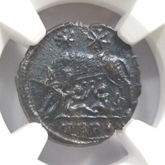 She-Wolf Twins Constantine I NGC AU Roman Empire Nummus Child Remus Romulus Roma