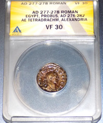 EGYPT Alexandria Probus (AD 277-278) AE tetradrachm ANACS VF30 Ancient Rome Coin