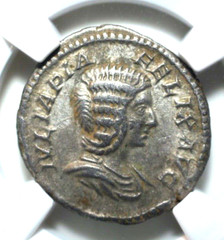 JULIA DOMNA, AD 193-27, AR DENARIUS, NGC CERTIFIED,—-146—-