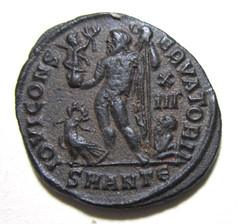 LICINIUS I, 308-324 AD. AE FOLLIS, ANTIOCH MINT, 321-323 AD. JUPITER REVERSE.