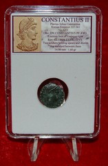 Ancient Roman Empire Coin CONSTANTIUS II Two Roman Soldiers “Glory of The Army”