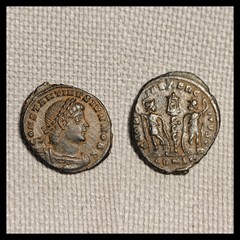 CONSTANTIUS II Constantine the Great son Roman Coin LEGION WAR SOLDIERS Spears