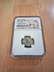 Maximinus I Silver Denarius. Colosseum Hoard. NGC Ancients AU.