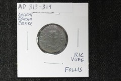AD 313 – 314 Ancient Roman Empire Follis Emperor Consantine I RIC VII# 6 3N9O