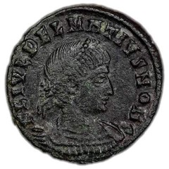 Ancient Rome AD 335-7 Delmatius AE Follis Coin RIC #133 1.31g