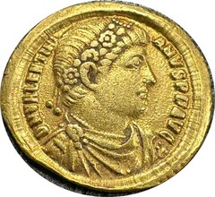 364-378 AD Ancient Roman Valens Gold Solidus, Very Fine VF Scratch, Weight 4.2g