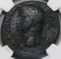 37 NGC F Agrippa AE As Caligula Restoration Roman Empire Neptune (26050803C)