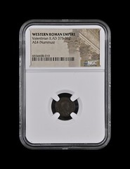 ROME. 380, Æ4 Nummus – NGC Certified – Valentinian II, VOT X MVLT XX, Cyzicus 10
