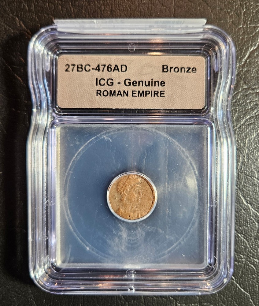 27BC-476AD Bronze – ICG Genuine Roman Empire – Holder Scuffed