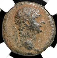 Trajan 98-117 AD, Roman Empire Seleucia Pieria AUTHENTIC AE 25 Caesar Coin, NGC