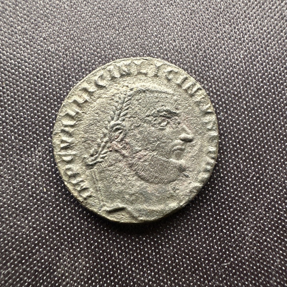 Licinius I. 308-324Ad Roman Follis Antioch Jupiter with Victory Coin 18mm 3.1g