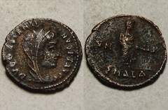 Rare genuine Ancient Roman coin Postumus issue Constantine Veiled Alexandria 347
