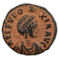 Ancient Rome AD 400-2 Aelia Eudoxia AE-3 Coin RIC #84 2.75g