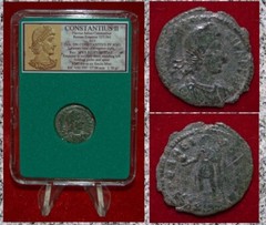 Ancient Roman Empire Coin CONSTANTIUS II Emperor In Military Dress